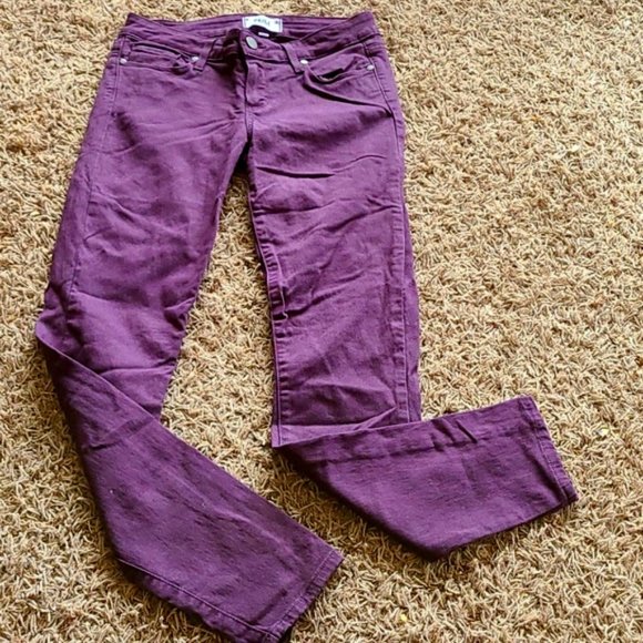 PAIGE Verdugo Ankle Vamp Red Skinny Jeans Size 26 - Picture 2 of 8